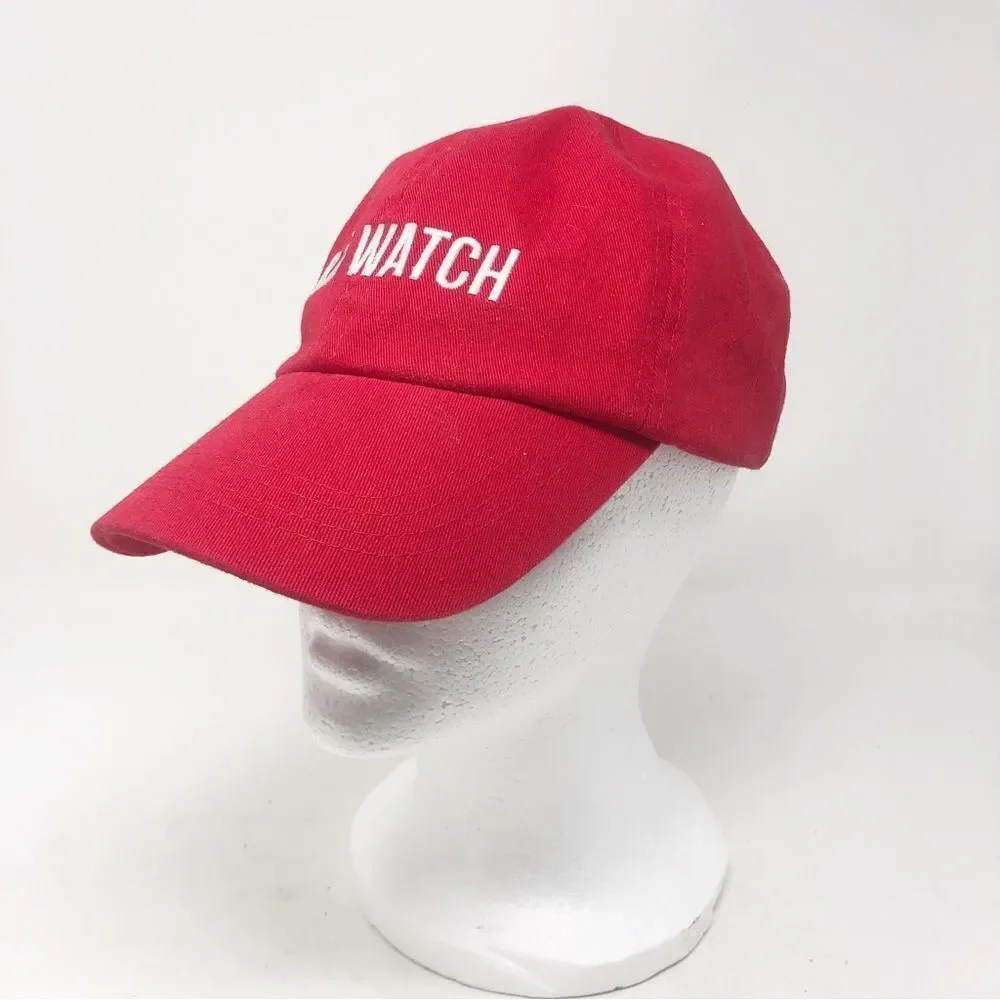 DAVID AND YOUNG | Women’s Red Baseball Style Hat Bae Watch White Embroidery OSFM